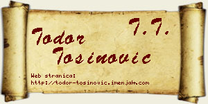 Todor Tošinović vizit kartica